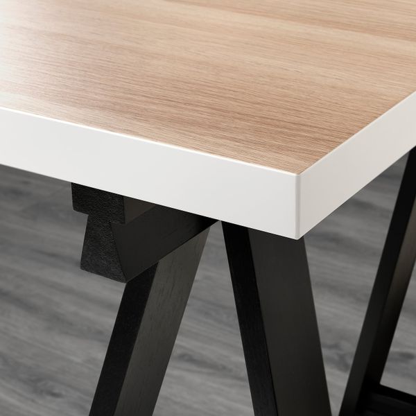 Стол, белый под беленый дуб/черный 150x75 см IKEA LINNMON ЛИННМОН / ODDVALD ОДВАЛЬД 892.796.02 - схема-чертеж с размерами