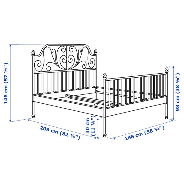 Каркас кровати, белый/Лурой 140x200 см IKEA LEIRVIK ЛЕЙРВИК 392.772.81 - фото 7