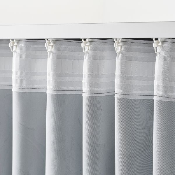 Гардины, блокирующие свет, 2 шт., 145x300 см, черный, с цветочным орнаментом IKEA ROSENMOTT РОЗЕНМОТТ 504.630.07 - фото 5