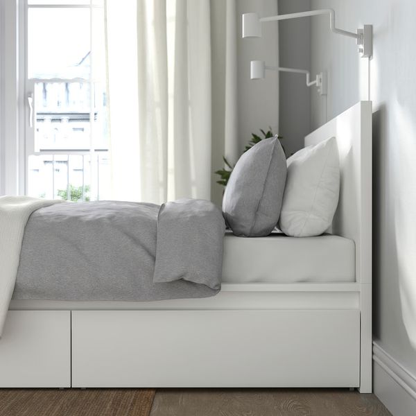 MALM Каркас кровати+2 кроватных ящика - белый/Luröy 180x200 см - фото 5