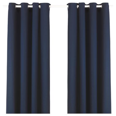 Затемняющие гардины, 1 пара, синий, 145x300 см IKEA МЕРЕТЕ 803.705.92