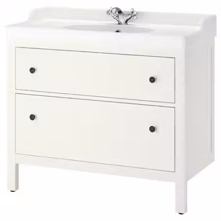 HEMNES / RUTSJÖN РУТШЁН Шкаф с ящиками/раковина/смеситель