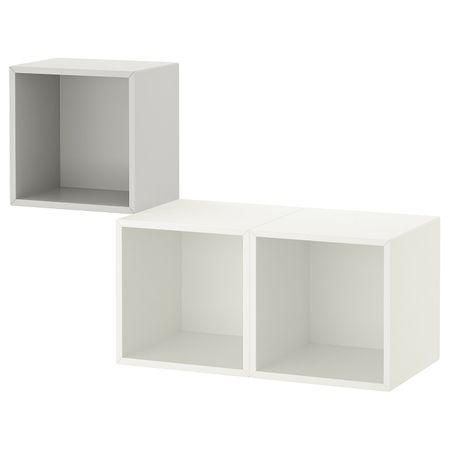 Комбинация настенных шкафов, светло-серый, белый 105x35x70 см IKEA EKET ЭКЕТ 192.863.33
