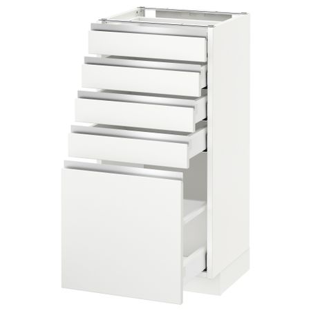 Напольный шкаф с 5 ящиками МЕТОД / МАКСИМЕРА, белый, Нодста белый