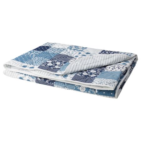 Покрывало, лоскутный/синий 180x220 см IKEA AXVERONIKA АКСВЕРОНИКА 203.621.18