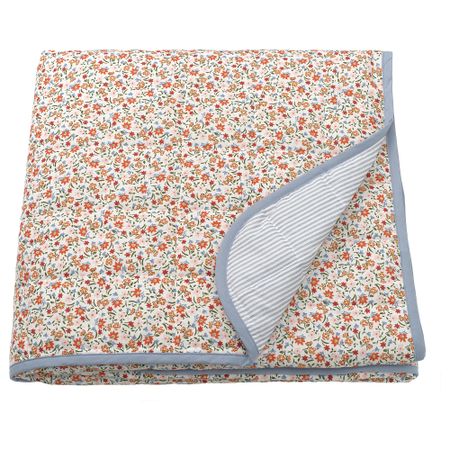Покрывало, белый, цветочный орнамент, 260x250 см IKEA GULLNATTLJUS 106.030.00