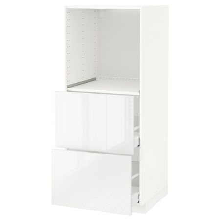 Высокий шкаф с 2 ящиками для/духовки, белый/Рингульт белый 60x60x140 см IKEA METOD МЕТОД / MAXIMERA МАКСИМЕРА 492.370.96
