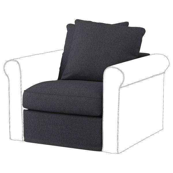 Чехол 1-местной секции, Sporda темно-серый IKEA GRÖNLID 405.008.83 - схема-чертеж с размерами