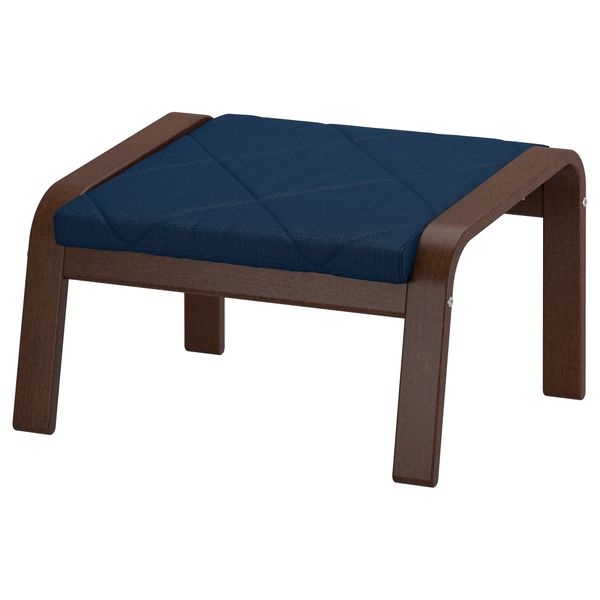 Табурет для ног ПОЭНГ, коричневый, Эдум темно-синий - фото 1