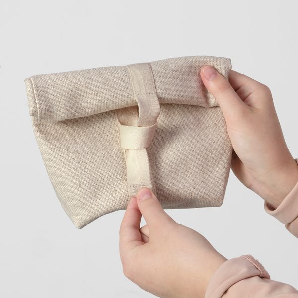 Мешочек для снеков, текстильный, 14x6x22 см, неокрашенный IKEA HAJMAL 105.154.90 - фото 6