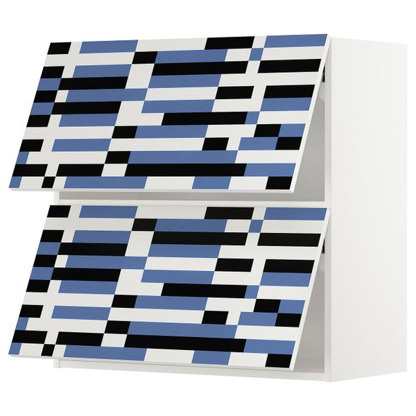 Навесной шкаф, 2 дверцы, горизонтал, белый, Иттербин с печатным рисунком 80x80 см IKEA МЕТОД 192.870.78 - схема-чертеж с размерами