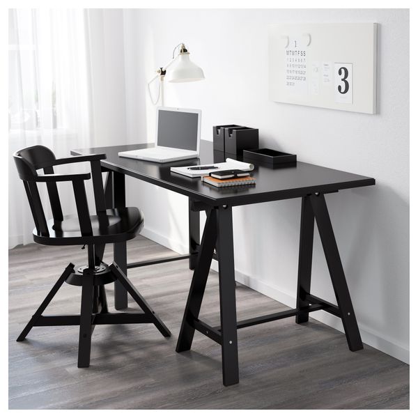 Стол КЛИМПЕН / ОДВАЛЬД, черный (150x75 см) - схема-чертеж с размерами