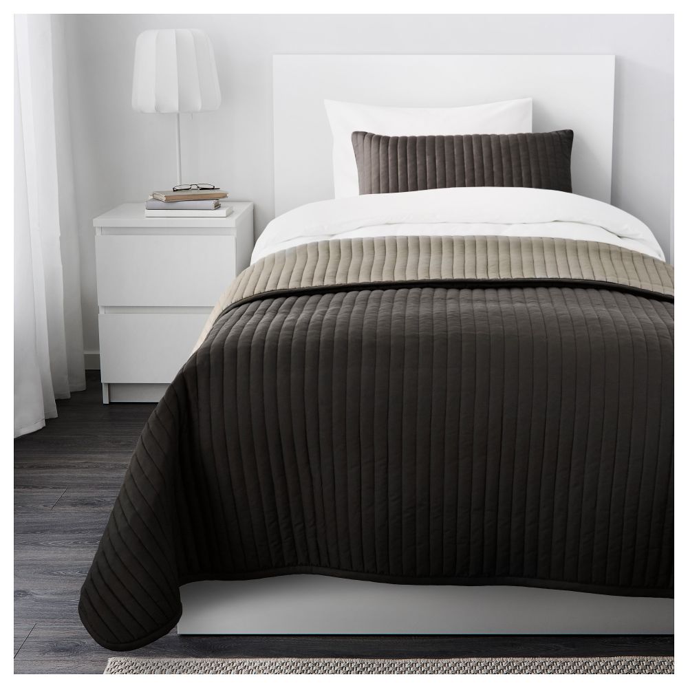 Покрывало и чехол на подушку КАРИТ, коричневый - фото 1