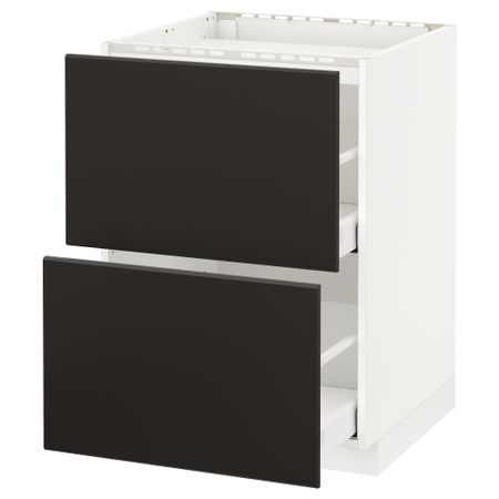 Напольный шкаф, 2 фронтальных панели, 2 ящика, 60x60 cm IKEA METOD МЕТОД, MAXIMERA МАКСИМЕРА 492.119.25