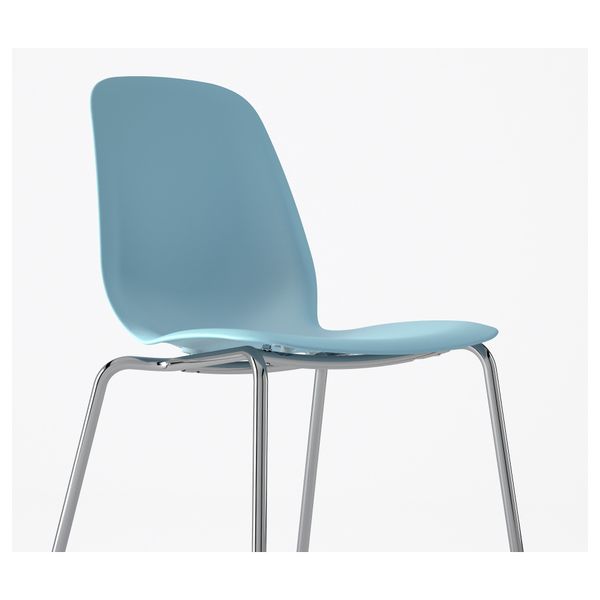 Стул ЛЕЙФ-АРНЕ, голубой, Брур-Инге хромированный - схема-чертеж с размерами