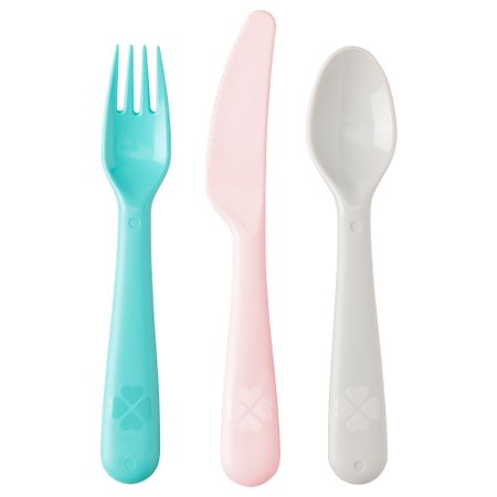 Столовый набор, 18 предметов СОММАР 2018, серый бирюзовый, розовый