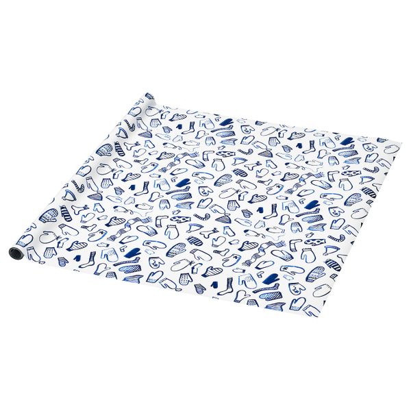 Рулон оберточной бумаги, с рисунком, белый, 3x0.7 м IKEA ВИНТЕР 2019 504.315.06 - фото 1