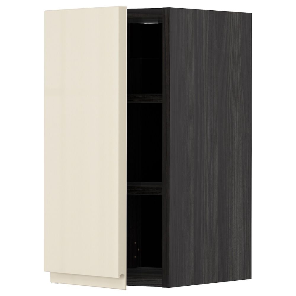 Шкаф навесной с полкой, черный, Воксторп глянцевый светло-бежевый 30x60 см IKEA МЕТОД 793.027.78 - схема-чертеж с размерами