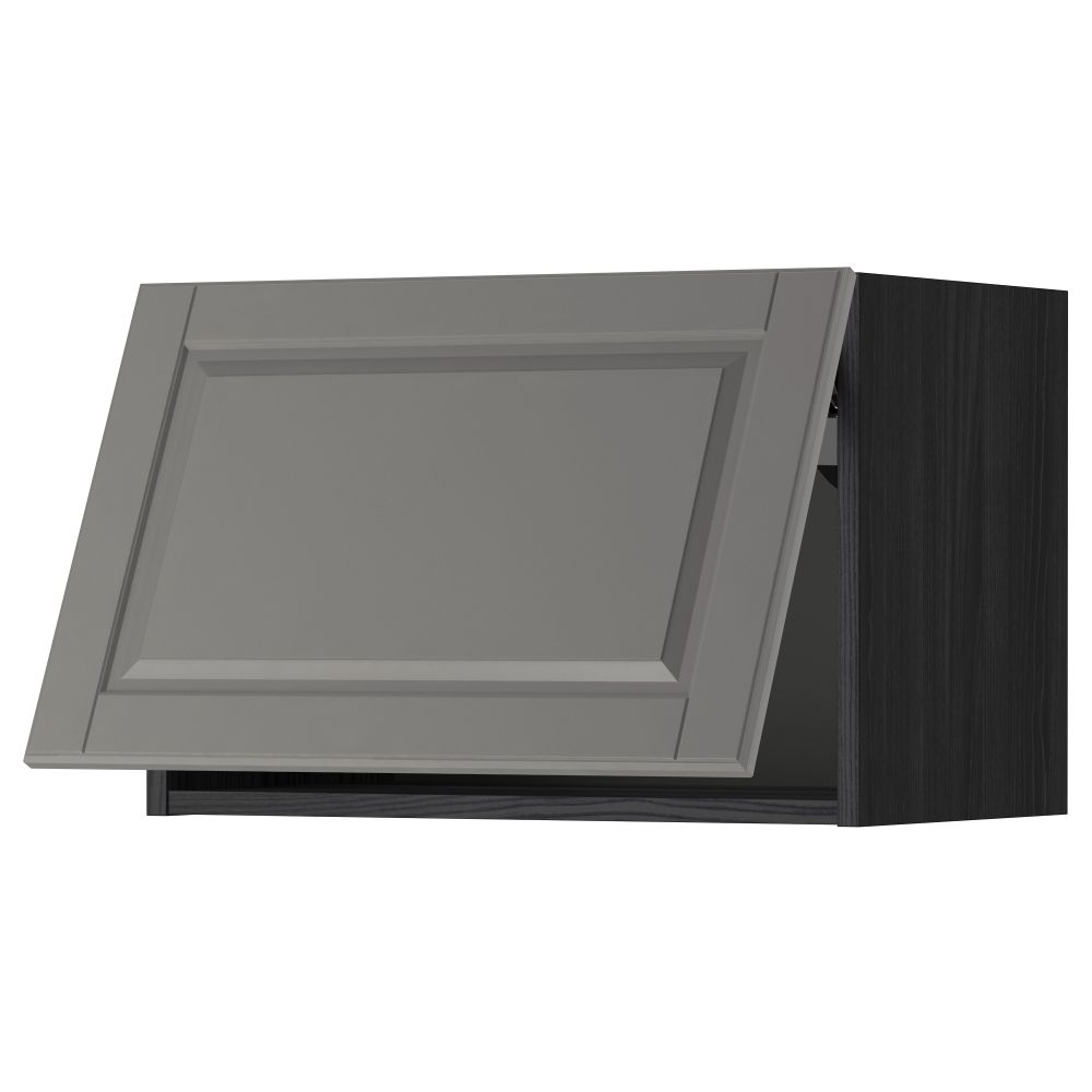 Горизонтальный навесной шкаф МЕТОД, черный, Будбин серый - схема-чертеж с размерами