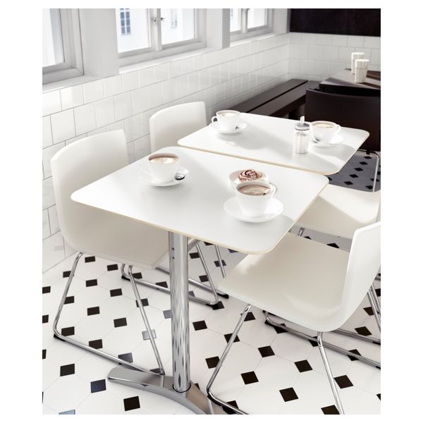 Стол с 2 столешницами БИЛЬСТА, белый, серебристый (130x70 см) - фото 2