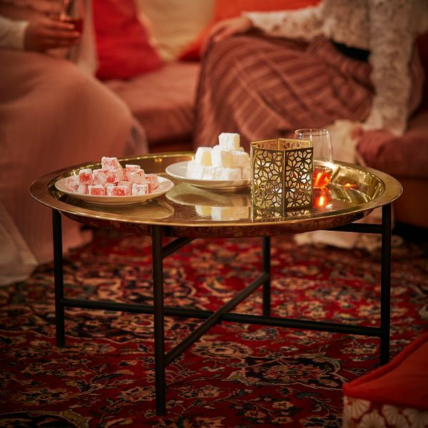 Стол сервировочный, черный/золотой 65x32 см IKEA LJUVARE ЛЬЮВАРЕ 204.921.34 - схема-чертеж с размерами