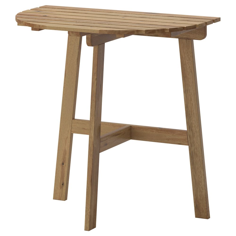 Стол балконный АСКХОЛЬМЕН, серо-коричневая морилка серо-коричневый (70x44 см) - фото 1