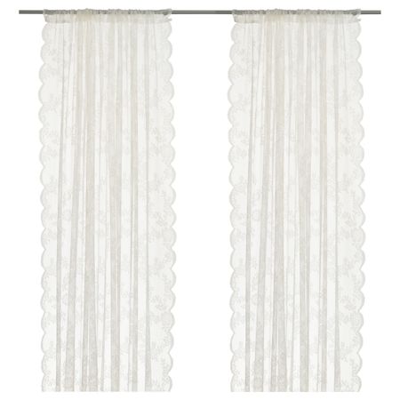 Гардины, 2 шт., белый с оттенком 145x300 см IKEA ALVINE SPETS АЛЬВИНЕ СПЕТС 502.632.30