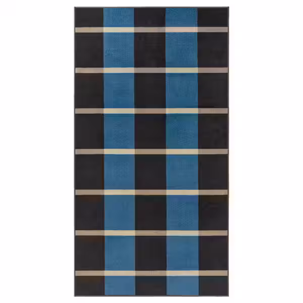 ARBETSZON Ковер, короткий ворс - серый синий/клетка 80x150 см - фото 1