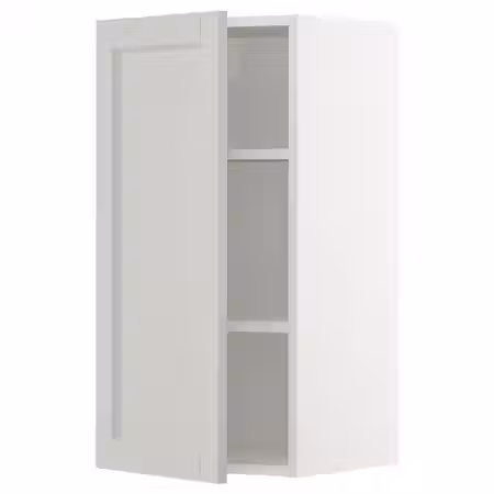 METOD Навесной шкаф с полками - белый/Lerhyttan светло-серый 40x80 см