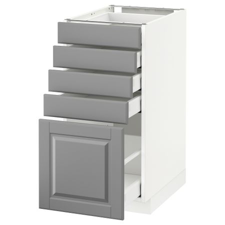 Напольный шкаф с 5 ящиками МЕТОД / МАКСИМЕРА, белый, Будбин серый