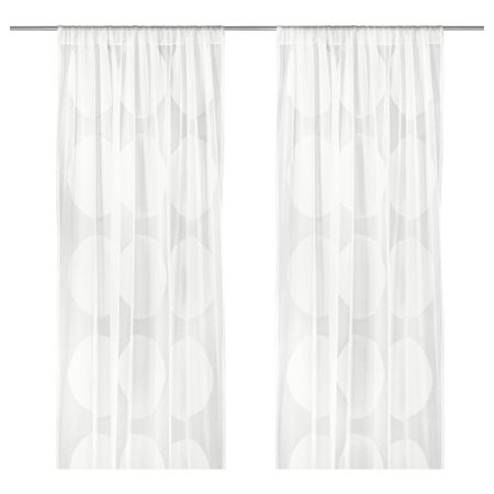 Гардины, 2 шт., белый 145x300 см IKEA NINNI TRÅD НИННИ ТРОД 702.632.29