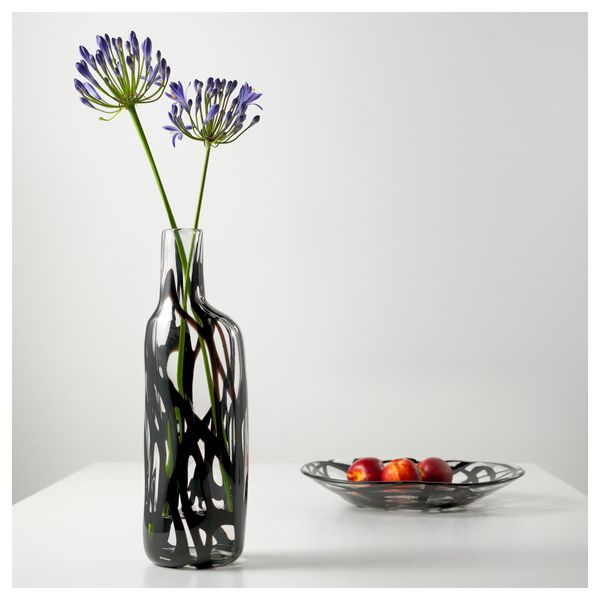 Ваза ФИРАНДЕ, прозрачное стекло, черный (40 см) - схема-чертеж с размерами