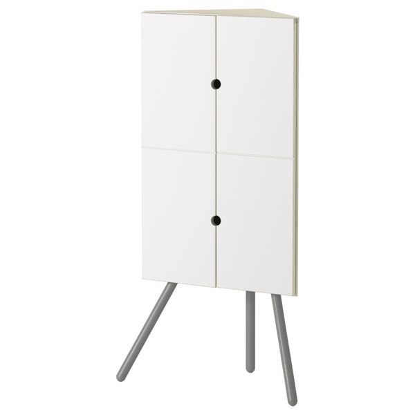 Шкаф угловой ИКЕА ПС 2014, белый, серый (52x110 см) - фото 1