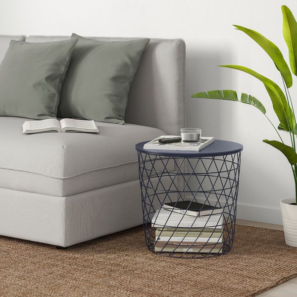 Столик с отделениями для хранения, темно-синий 44 см IKEA КВИСТБРУ 804.333.73 - фото 3