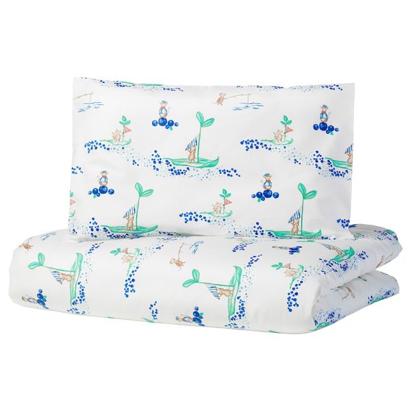 Детское постельное белье, 3 предм., плывущий мышонок 60x120 см IKEA RÖDHAKE РЁДХАКЕ 904.401.89 - фото 4