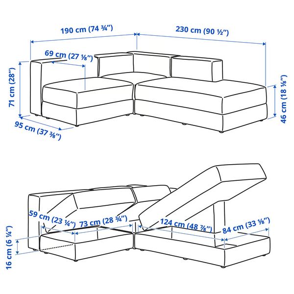 IKEA, дополнительный ракурс - схема-чертеж с размерами