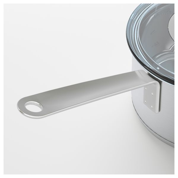 Ковш с крышкой ИКЕА/365+, нержавеющ сталь, стекло (2 л) - фото 5