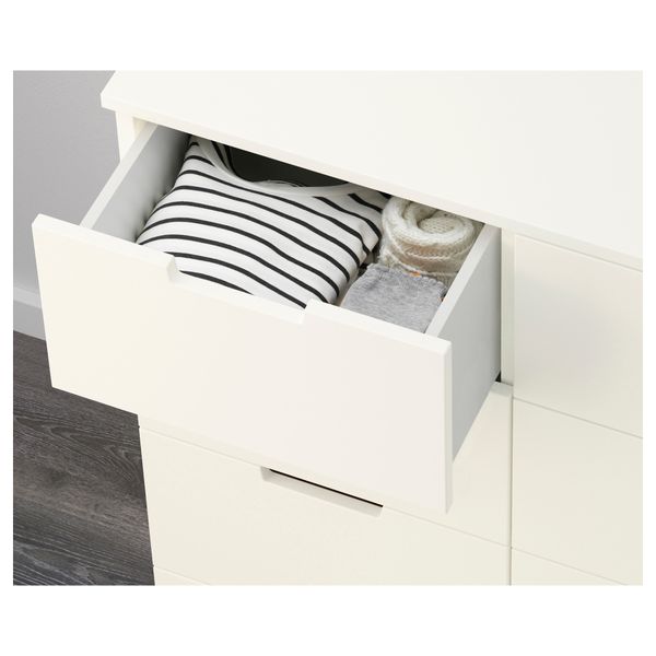 Комод с 8 ящиками НОРДЛИ, белый (80x97 см) - фото 3