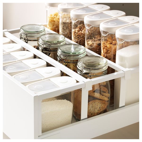 Высокий шкаф + полки, 5 ящиков, 2 дверцы, 2 фронтальных МЕТОД / МАКСИМЕРА, черный, Веддинге белый - фото 2