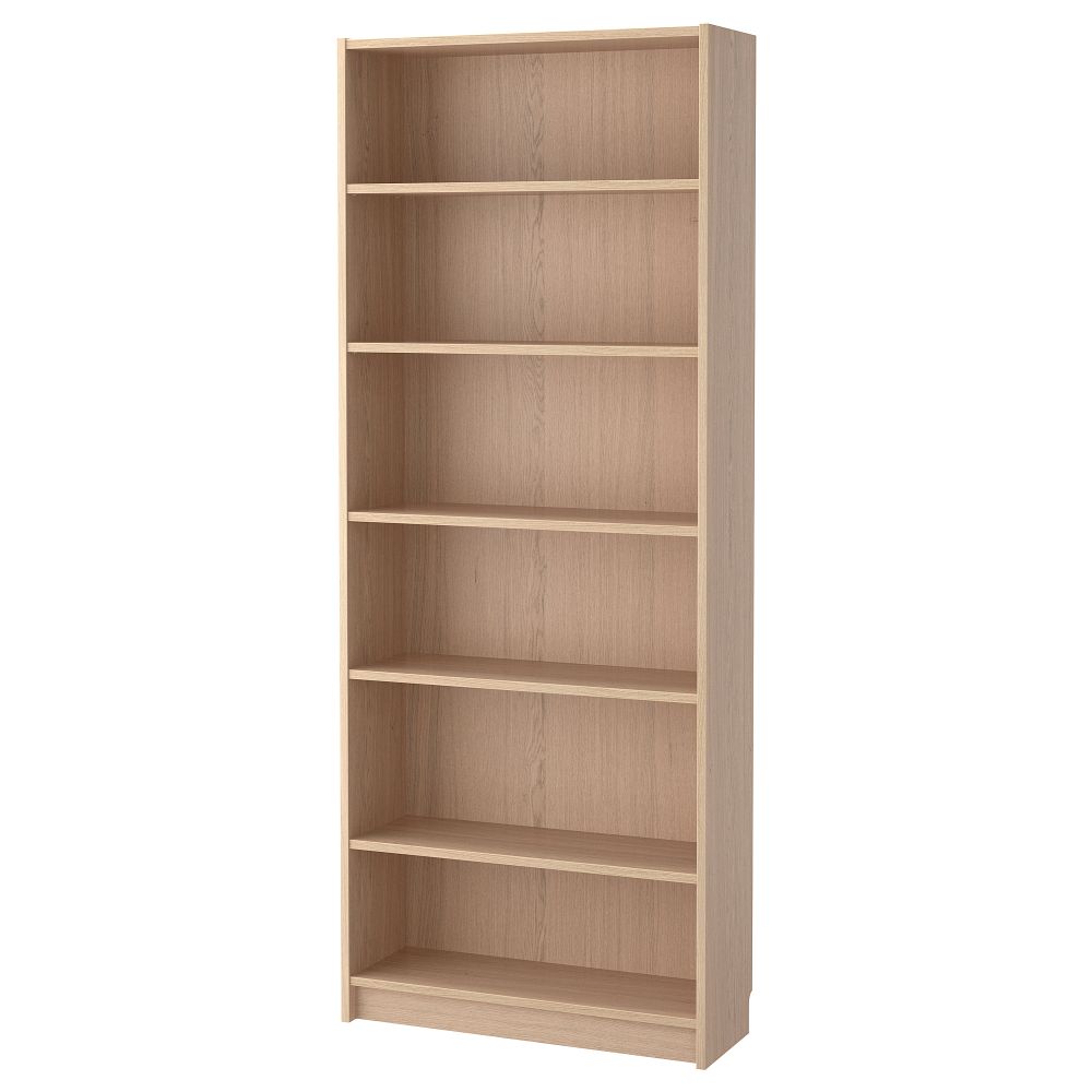 Стеллаж, 80x28x202 см, дубовый шпон, беленый IKEA BILLY БИЛЛИ 904.042.09 - фото 1