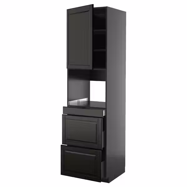 METOD / KNIVSHULT Высокий шкаф д/СВЧ/дверца/3ящика - схема-чертеж с размерами