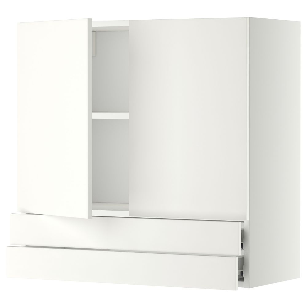 Навесной шкаф, 2 дверцы, 2 ящика МЕТОД / ФОРВАРА, белый, Хэггеби белый - фото 1