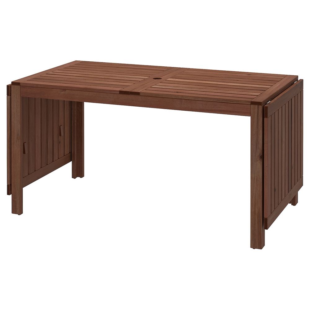 Стол с откидными полами, садовый, коричневая морилка 140/200/260x78 см IKEA ÄPPLARÖ ЭПЛАРО 203.763.37 - фото 1