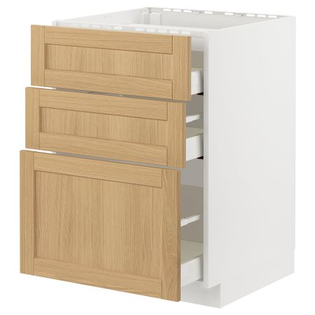 Шкаф для варочной панели, 3 фасада, 3 ящика IKEA METOD МЕТОД, MAXIMERA МАКСИМЕРА 195.092.15