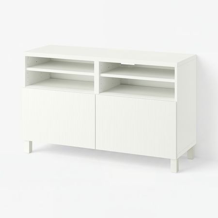 BESTÅ Тумба под ТВ, с дверцами - белый/Förvaltare белый 120x42x74 см