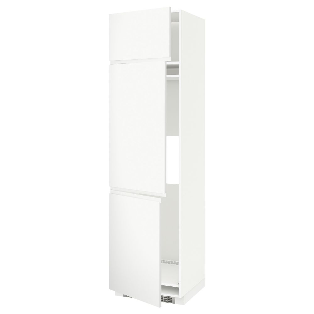 Высокий шкаф для холодильник, морозилки, 3 дверцы, 60x60x220 cm IKEA METOD МЕТОД 894.574.25 - фото 1