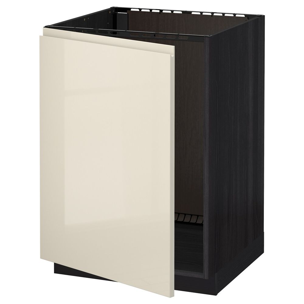 Напольный шкаф для раковины, черный, Воксторп глянцевый светло-бежевый 60x60 см IKEA МЕТОД 592.246.30 - схема-чертеж с размерами