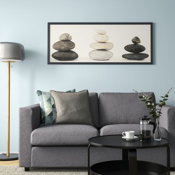 Картина с рамой, камни, черный, 140x56 см IKEA BJÖRKSTA БЬЁРКСТА 294.716.03 - фото 3
