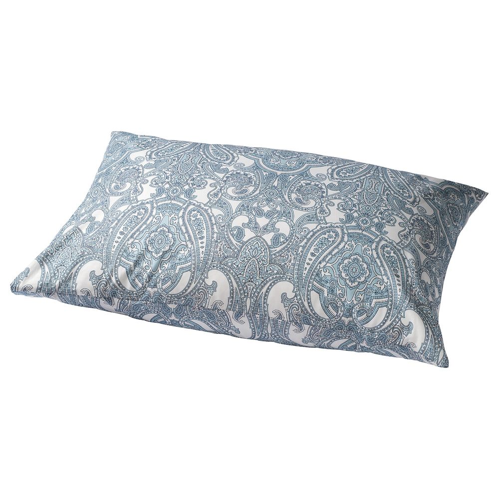 Наволочка, белый, синий 50x70 см IKEA JÄTTEVALLMO ЙЭТТЕВАЛЛМО 204.342.62 - фото 1