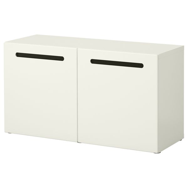 Стеллаж с дверьми БЕСТО, Марвикен белый (120x40x64 см) - схема-чертеж с размерами